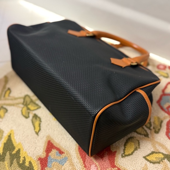 YVES SAINT LAURENT Vintage YSL PVC/Canvas Top Handle Boston Bag - Black/Brown - Picture 12 of 16